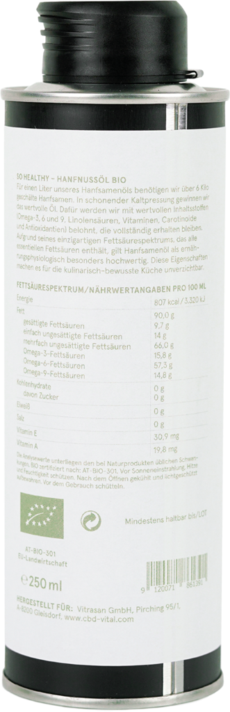 Bio Hanfsamenöl - so healthy