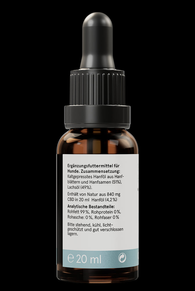 CBD Hanföl für Hunde 20ml, 4,2%