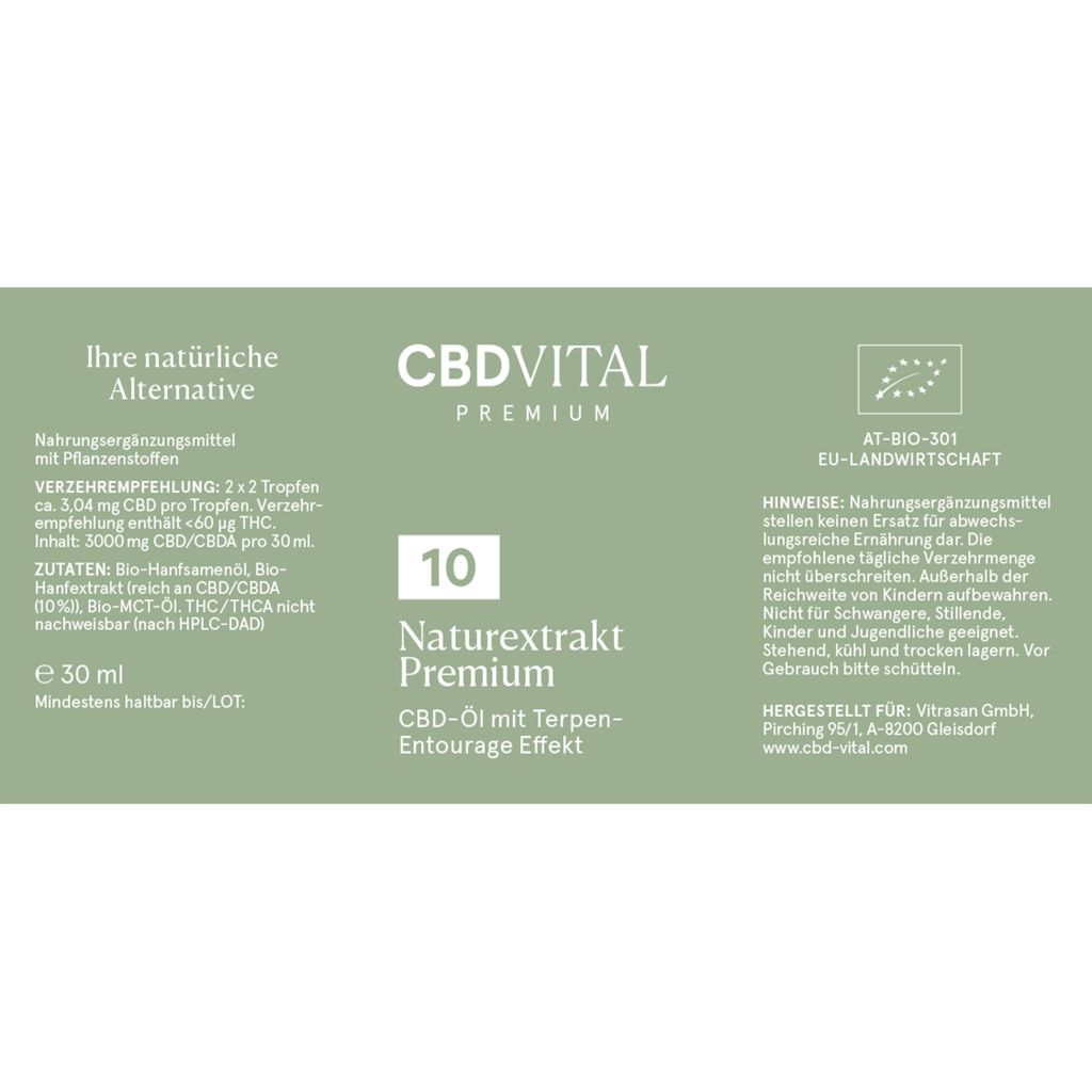 Naturextrakt Premium Öl 10% | 30ml