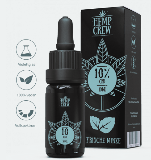 CBD Öl 5% / 10% HempCrew Frisch Minze