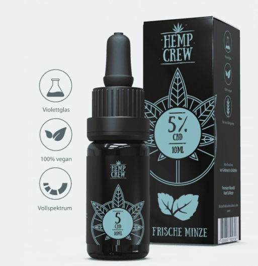CBD Öl 5% / 10% HempCrew Frisch Minze