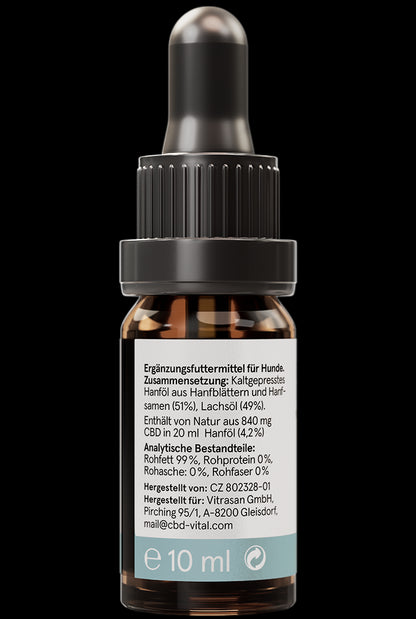 Hanföl für Hunde 10ml, 4,2%