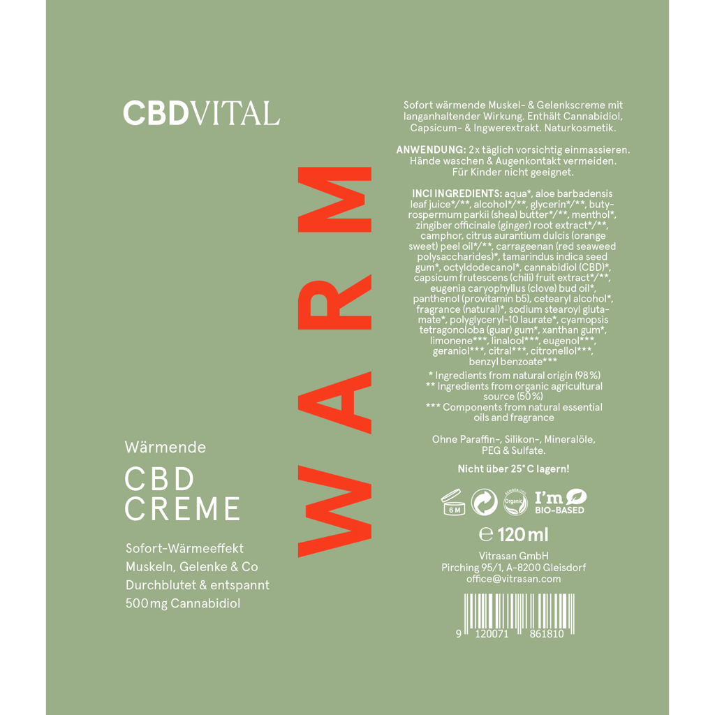 Wärmende CBD Creme